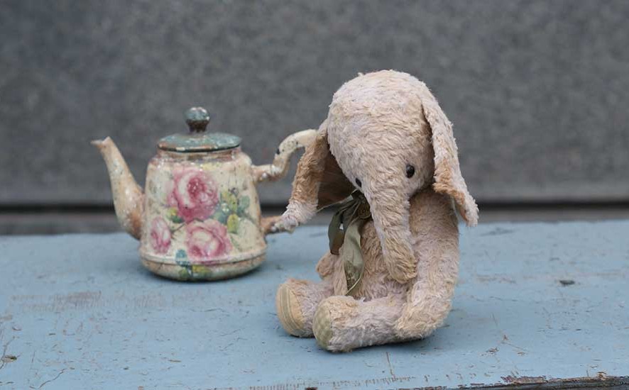 слоник, слон,авторская игрушка, мишка тедди, вискоза, антик, Гузель Костына